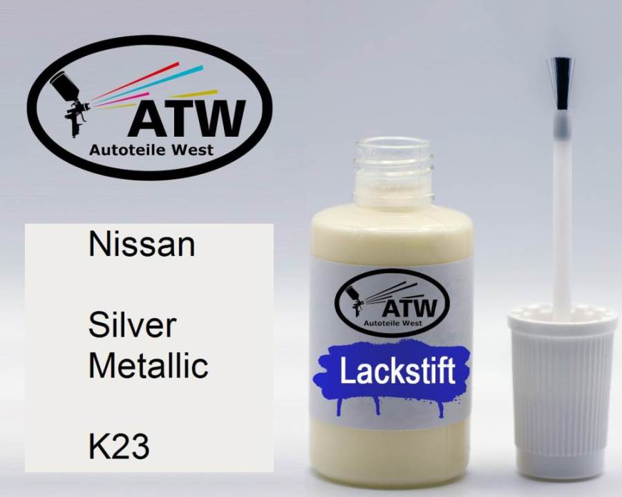 Nissan, Silver Metallic, K23: 20ml Lackstift, von ATW Autoteile West.